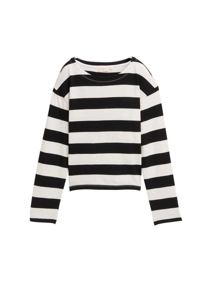 TOM TAILOR T-Shirt Langarmshirt mit Streifenmuster von TOM TAILOR