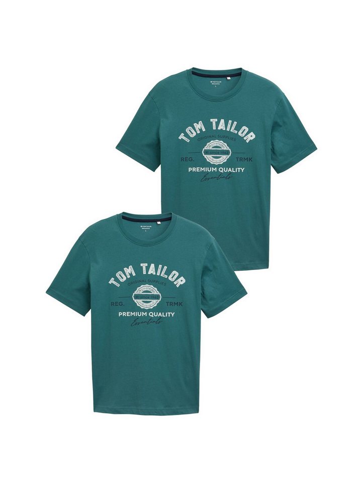 TOM TAILOR T-Shirt Logo 2-er Pack Kurzarm Set mit Logo Print (2-tlg) T-Shirt mit Logo Print von TOM TAILOR