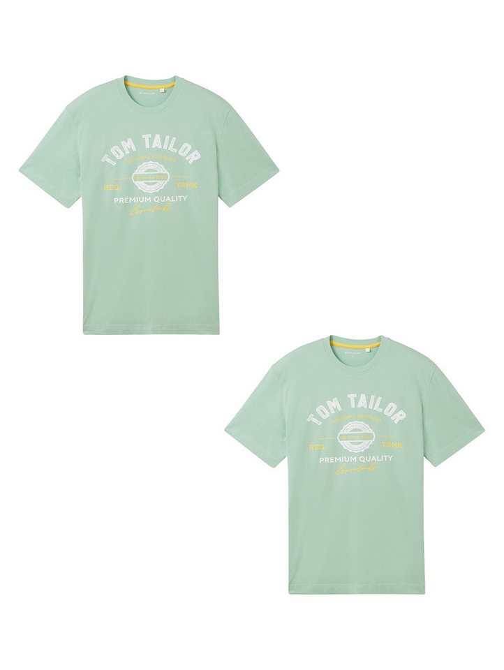 TOM TAILOR T-Shirt Logo 2-er Pack Kurzarm Set mit Logo Print (2-tlg) T-Shirt mit Logo Print von TOM TAILOR