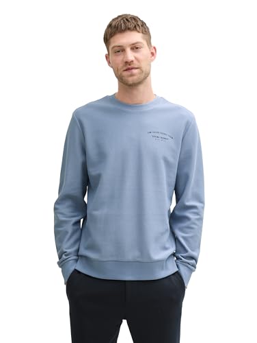 TOM TAILOR T-Shirt mit Logo-Label, Mint White fine Stripe, M von TOM TAILOR