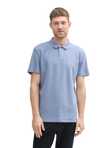 TOM TAILOR T-Shirt mit Logo-Label, Mint White fine Stripe, XL von TOM TAILOR