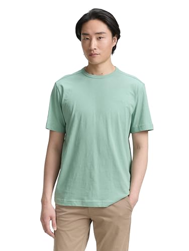 TOM TAILOR T-Shirt mit Logo-Print, Tarmac Grey White Injected, L von TOM TAILOR