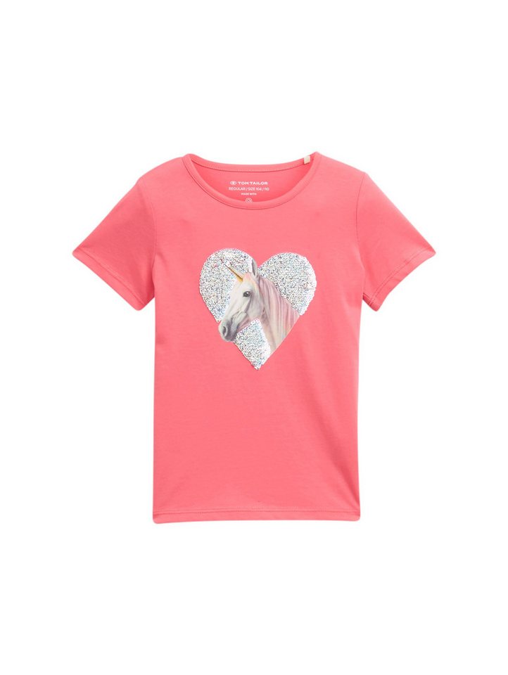 TOM TAILOR T-Shirt mit Pailetten-Print, Pferde für Girls von TOM TAILOR