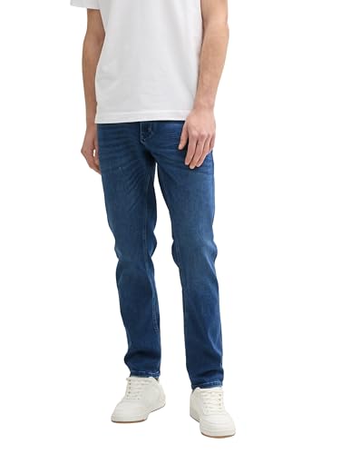 TOM TAILOR TTJOSH Regular Slim Fit Jeans, Used Dark Stone Blue Denim, 36/32 von TOM TAILOR
