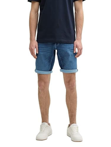 TOM TAILOR TTJOSH Regular Slim Jeans Shorts mit Superstretch, Bleached Blue Denim, 32 von TOM TAILOR