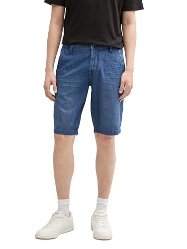 TOM TAILOR TTJOSH Regular Slim Jeans Shorts mit Superstretch, Used Dark Stone Blue Denim, 32 von TOM TAILOR