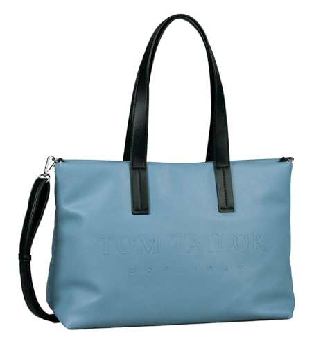 TOM TAILOR Thessa Damen Shopper Umhängetasche Reißverschluss Groß Blau von TOM TAILOR