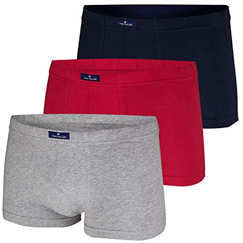 Tom Tailor Underwear Herren Retroshorts Hip Pants, 3er Pack, Einfarbig, Gr. Large (Herstellergröße: L/6), Blau (Melange-red-Navy 9314) von TOM TAILOR