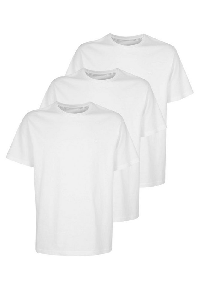 TOM TAILOR Unterziehshirt TOM TAILOR Herren T-Shirt weiß uni 3er Pack (3-St) von TOM TAILOR