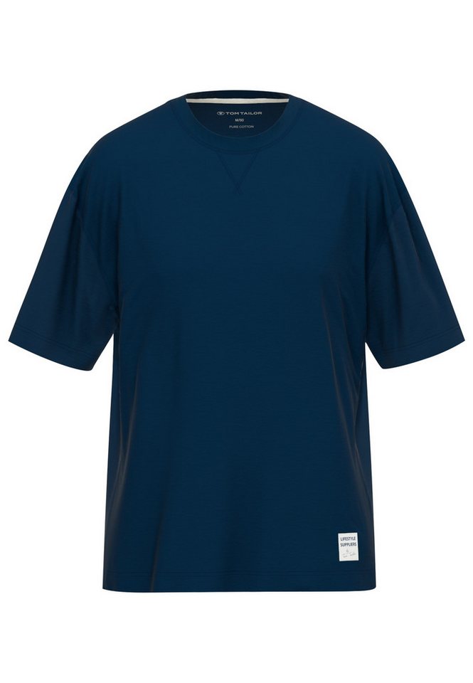 TOM TAILOR Unterziehshirt TOM TAILOR Herren T-Shirt blau uni (1-St) von TOM TAILOR