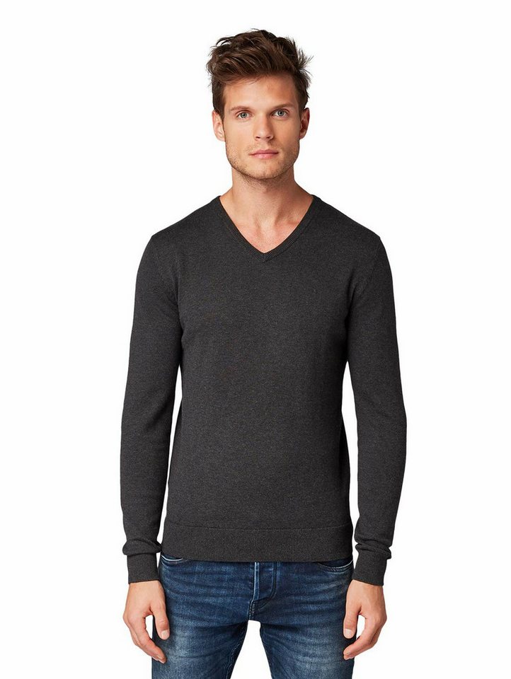 TOM TAILOR V-Ausschnitt-Pullover V-Pullover für Herren (1-tlg) von TOM TAILOR
