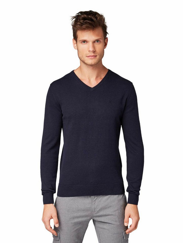 TOM TAILOR V-Ausschnitt-Pullover V-Pullover für Herren (1-tlg) von TOM TAILOR