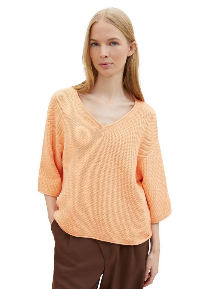 TOM TAILOR V-Ausschnitt-Pullover mit Drop-Shoulder von TOM TAILOR