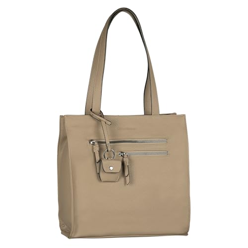 TOM TAILOR Winona Damen Shopper Umhängetasche Reißverschluss Mittelgroß Beige von TOM TAILOR