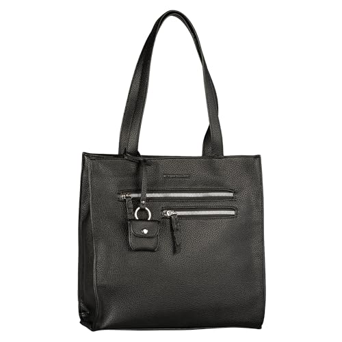 TOM TAILOR Winona Damen Shopper Umhängetasche Reißverschluss Mittelgroß Schwarz von TOM TAILOR