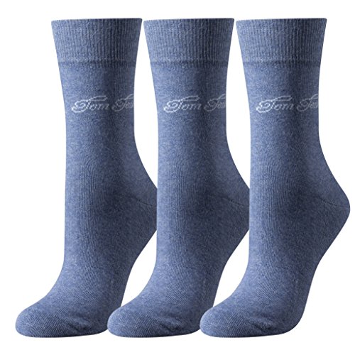 TOM TAILOR 3er Pack Basic Women Socks 9703 434 light denim melange Mehrpack Strümpfe Socken, Size:35-38 von TOM TAILOR