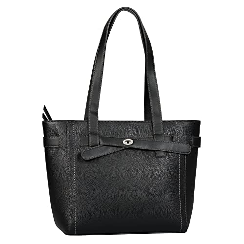 TOM TAILOR Lilly Damen Shopper Umhängetasche Reißverschluss Mittelgroß Schwarz von TOM TAILOR