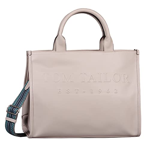 TOM TAILOR bags Teresa Damen Shopper Umhängetasche Reißverschluss Mittelgroß Grau von TOM TAILOR