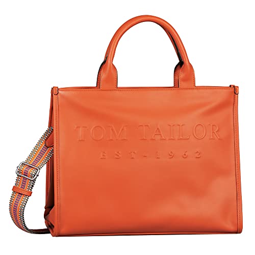 TOM TAILOR bags Teresa Damen Shopper Umhängetasche Reißverschluss Mittelgroß Orange von TOM TAILOR