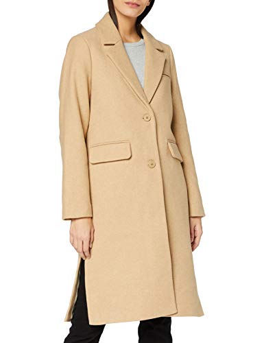 TOM TAILOR mine to five Damen Basic Woll Mantel Jacke, 24406-warm Sand Melange, 36 von TOM TAILOR