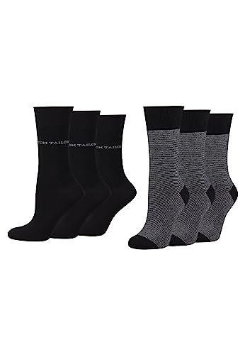 TOM TAILOR women socks 6er stripe black 35-38 von TOM TAILOR