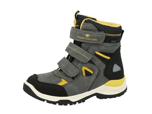 Tom Tailor 4272004 Wanderstiefel, Coal-Black-Yellow, 34 EU von TOM TAILOR