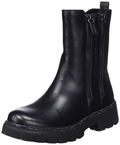 Tom Tailor Damen 4290701 Stiefelette, Black, 37 EU von TOM TAILOR
