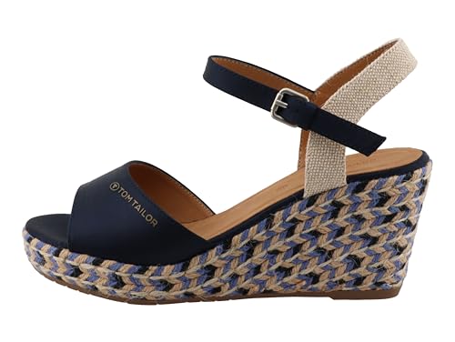 Tom Tailor Damen 5390010032 Keilsandale, Navy, 39 EU von TOM TAILOR