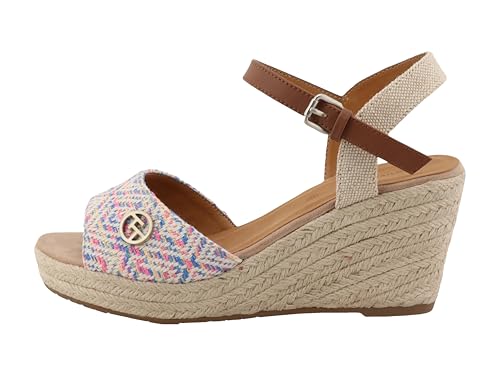 Tom Tailor Damen 5390010034 Keilsandale, Blue-Multi, 41 EU von TOM TAILOR