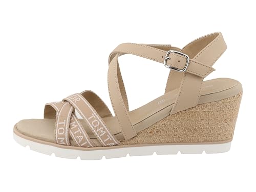Tom Tailor Damen 5390040016 Keilsandale, Sand, 37 EU von TOM TAILOR