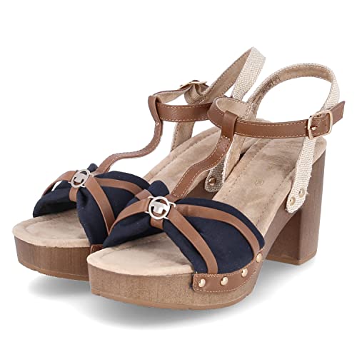 Tom Tailor Damen 5399804 Sandale mit Absatz, Navy, 41 EU von TOM TAILOR