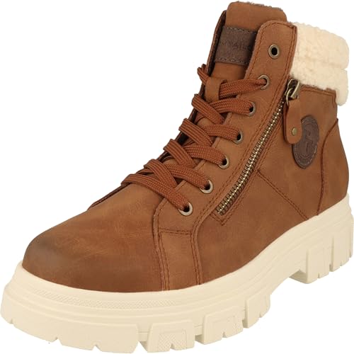 Tom Tailor Damen 6390890023 Mode-Stiefel, Cognac, 37 EU von TOM TAILOR
