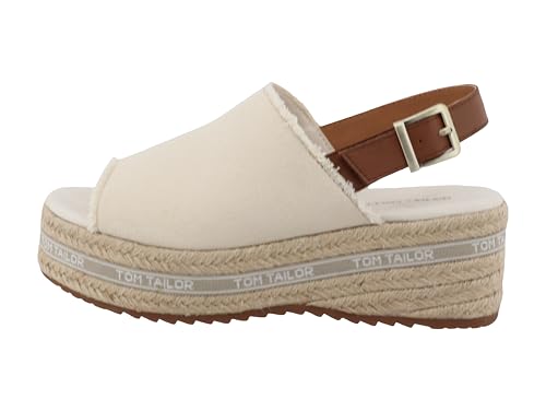 Tom Tailor Damen 7490040006 Keilsandale, ltcream, 40 EU von TOM TAILOR