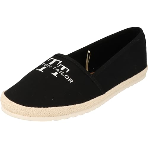 Tom Tailor Damen 7490090003 Flacher Slipper, Black, 37 EU von TOM TAILOR