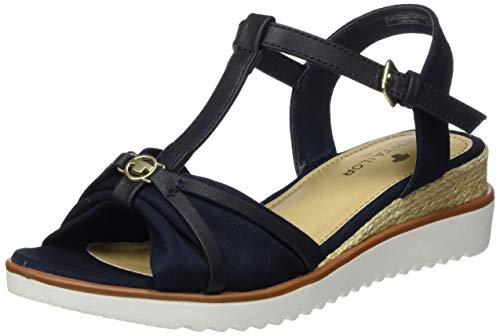 Tom Tailor Damen 8092904 Riemchensandalen, Blau (Navy 00003), 38 EU von TOM TAILOR