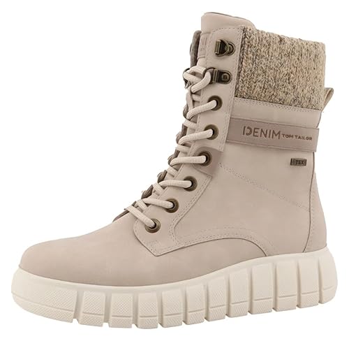 Tom Tailor Damen 8490710009 Mode-Stiefel, Cream, 36 EU von TOM TAILOR