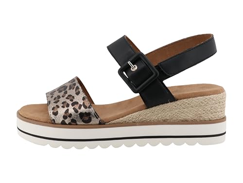 Tom Tailor Damen 9590210003 Keilsandale, Silver-Black, 39 EU von TOM TAILOR