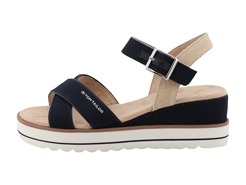 Tom Tailor Damen 9590210006 Keilsandale, Navy, 37 EU von TOM TAILOR