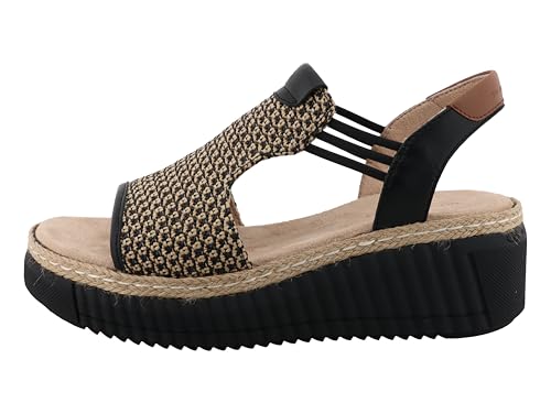 Tom Tailor Damen 9590240006 Keilsandale, Black-Nature, 36 EU von TOM TAILOR