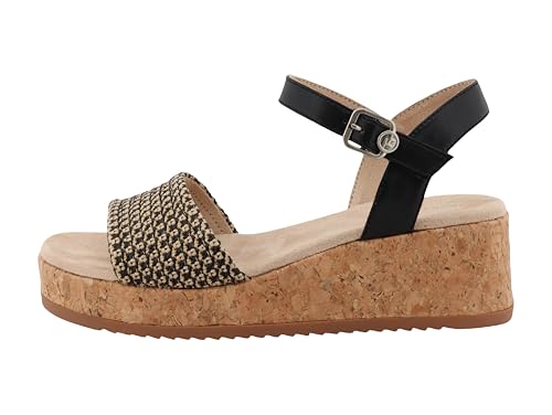 Tom Tailor Damen 9590280005 Keilsandale, Black-Nature, 38 EU von TOM TAILOR