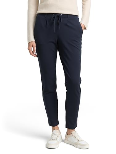 TOM TAILOR Damen 1008375 Jersey Loose Fit Stoffhose, 10360 - Real Navy Blue, 34W / 32L EU von TOM TAILOR