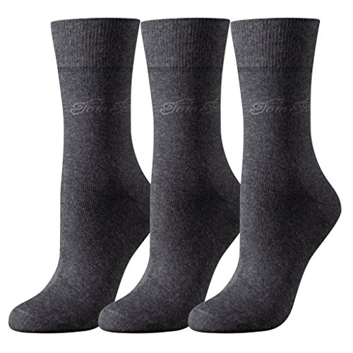 Tom Tailor Damen Socken 3-er Pack, 9703 women basic socks 3 pack, Gr. 35-38, Grau (anthracite melange - 620) von TOM TAILOR