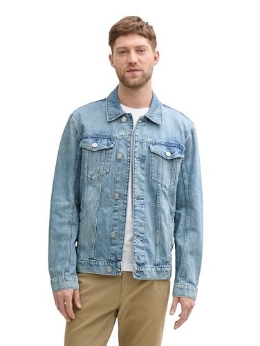 Tom Tailor Herren 1044967 Jeansjacke, 10140-Super Stone Blue Denim, L von TOM TAILOR