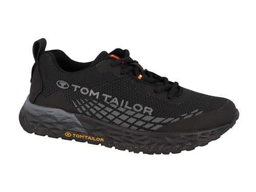 Tom Tailor Herren 5382901 Sneaker, Black-Grey-orange, 45 EU von TOM TAILOR