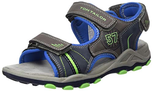 Tom Tailor Herren 8071102 Riemchensandalen, Mehrfarbig (Grey-Navy-Royal-Lime 02735) von TOM TAILOR