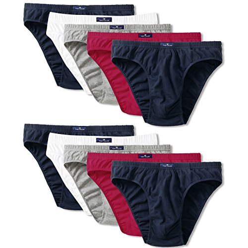 TOM TAILOR Herren Mini Slip 10er Pack - Navy-White-red (7249) - M von TOM TAILOR