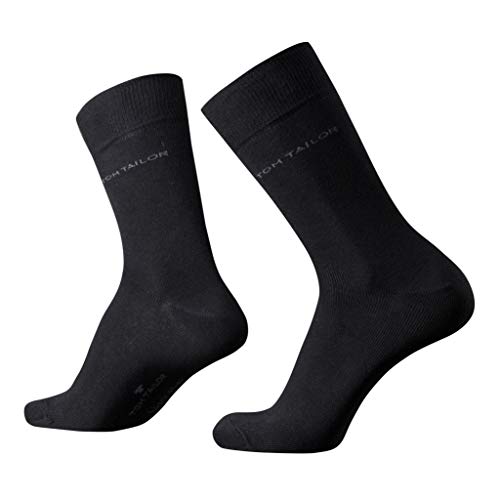 Tom Tailor Herren Socken 2 er Pack 9002 / Tom Tailor men basic cotton 2 pack, Gr. 39-42, Schwarz (black 610) von TOM TAILOR