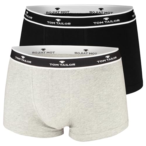 Tom Tailor Underwear Herren Retroshorts Hip Pants, 2er Pack, Einfarbig, Gr. Large (Herstellergröße: L/6), Grau (Darkgrey Melange 9768) von TOM TAILOR