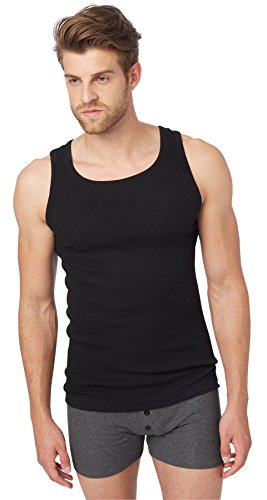 Tom Tailor Underwear Herren Tanktop 2er Pack Unterhemd, Schwarz (Black 9000), Large (Herstellergröße: L/6) von TOM TAILOR