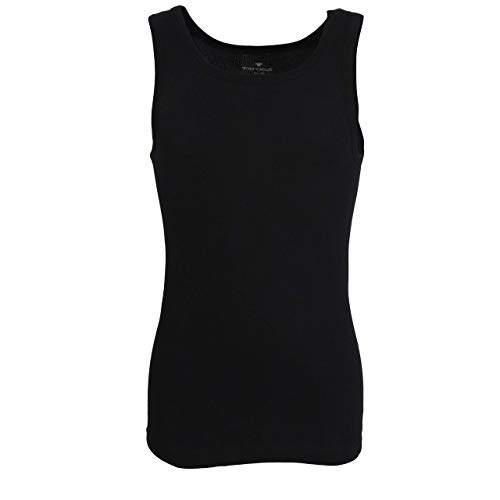 Tom Tailor Underwear Herren Tanktop 2er Pack Unterhemd, Schwarz (Black 9000), Small (Herstellergröße: S/4) von TOM TAILOR